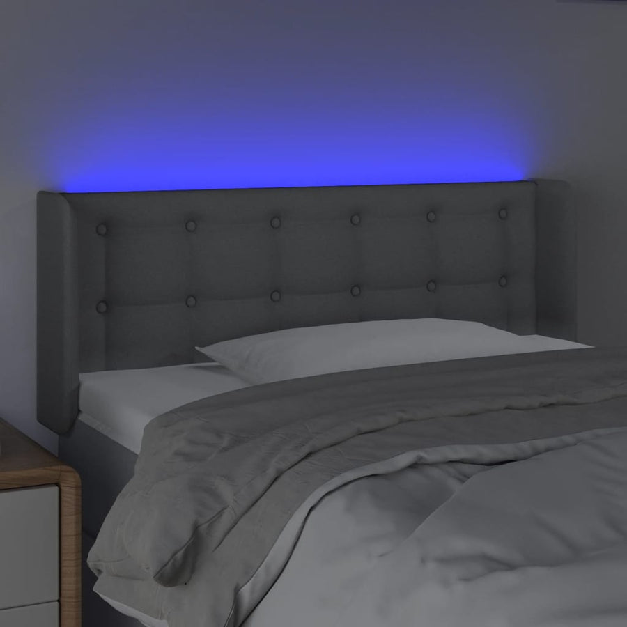 Hoofdbord Led Stof 103 x 16 x 78/88 cm Lichtgrijs