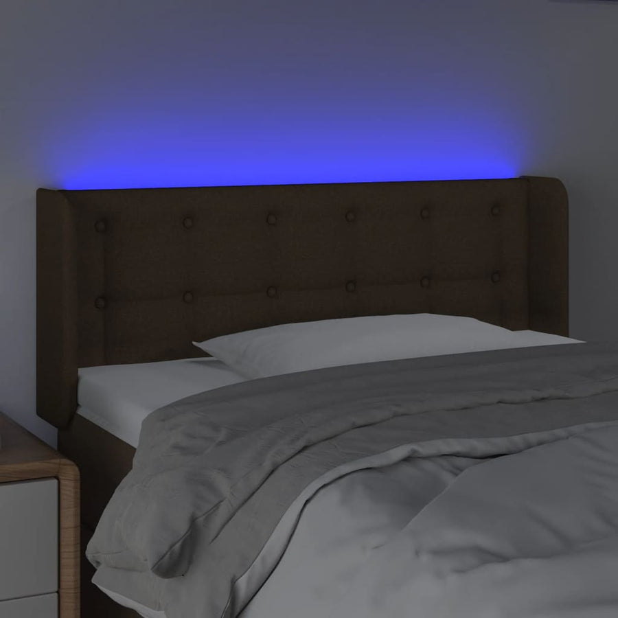 Hoofdbord Led Stof 103 x 16 x 78/88 cm Donkerbruin