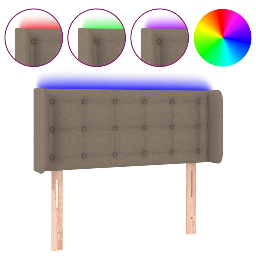 Hoofdbord Led Stof 103 x 16 x 78/88 cm Taupe