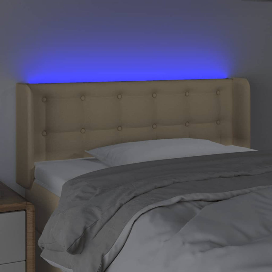 Hoofdbord LED 103x16x78/88 cm stof crèmekleurig 103 x 16 x 78/88 cm Crème