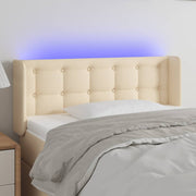 Hoofdbord 103x16x78/88 cm stof crèmekleurig LED