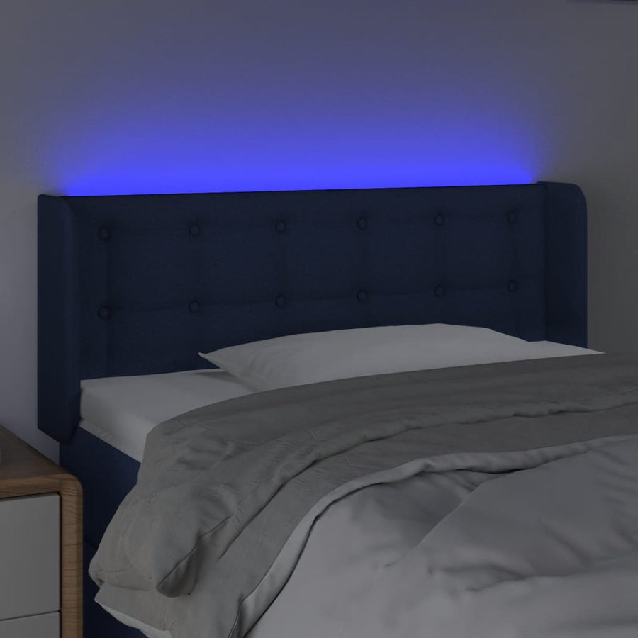 Hoofdbord Led Stof 103 x 16 x 78/88 cm Blauw
