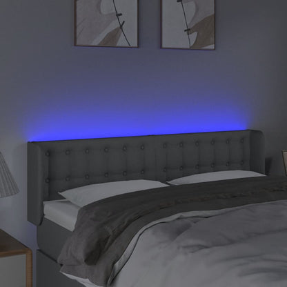 Hoofdbord Led Stof 147 x 16 x 78/88 cm Lichtgrijs