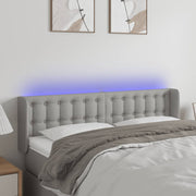 Hoofdbord 147x16x78/88 cm stof lichtgrijs LED