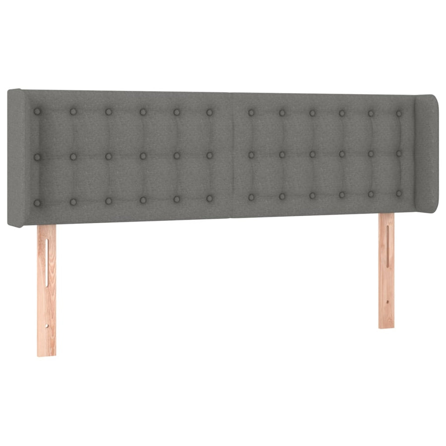 Hoofdbord Led Stof 1 147 x 16 x 78/88 cm Donkergrijs