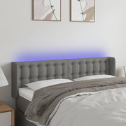 Hoofdbord 147x16x78/88 cm stof donkergrijs LED