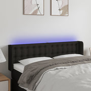 Hoofdbord 147x16x78/88 cm stof zwart met LED