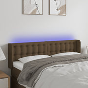 Hoofdbord 147x16x78/88 cm stof donkerbruin LED