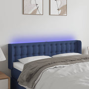 Hoofdbord 147x16x78/88 cm stof blauw LED