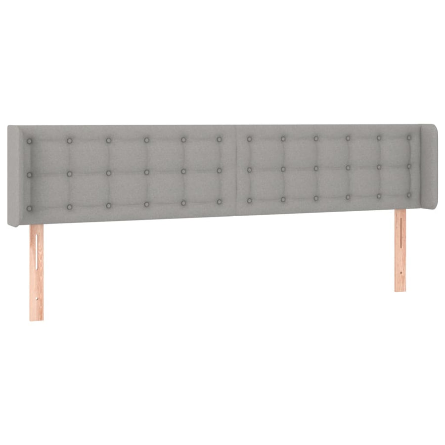 Hoofdbord Led Stof 163 x 16 x 78/88 cm Lichtgrijs