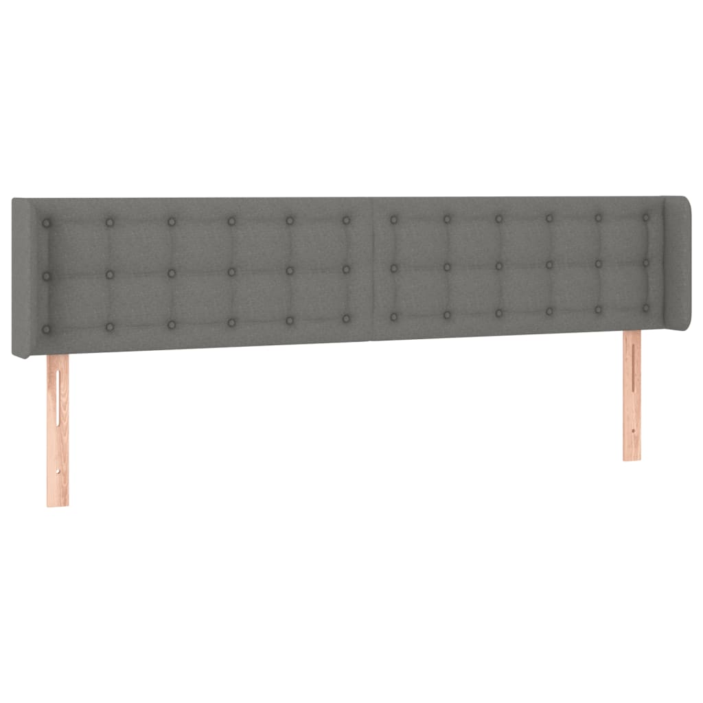 Hoofdbord LED 163x16x78/88 cm stof donkergrijs 163 x 16 x 78/88 cm Donkergrijs