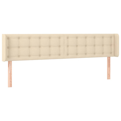 Hoofdbord Led Stof Kleurig 163 x 16 x 78/88 cm Crème