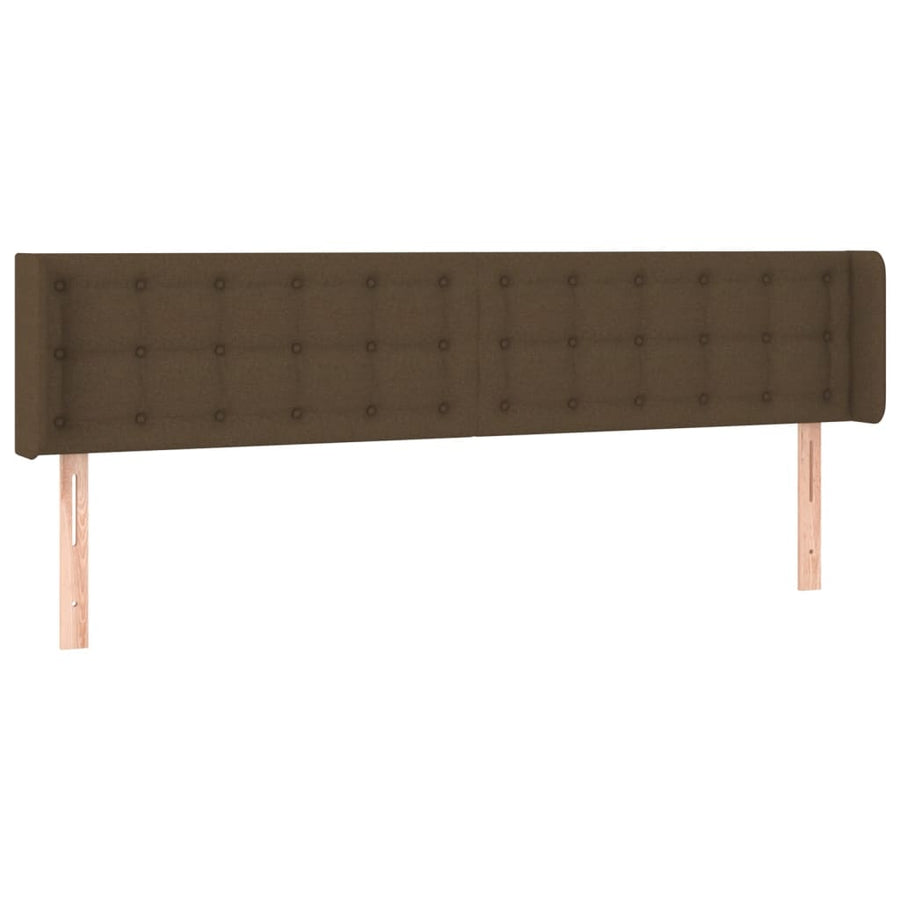 Hoofdbord Led Stof 183 x 16 x 78/88 cm Donkerbruin