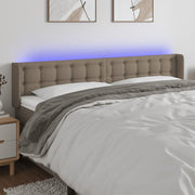 Hoofdbord 183x16x78/88 cm stof taupe met LED