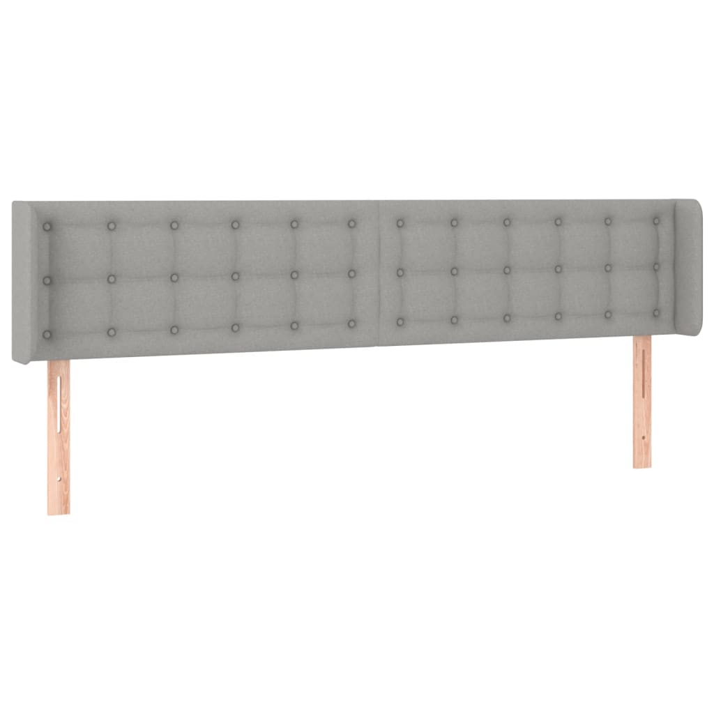 Hoofdbord LED 203x16x78/88 cm stof lichtgrijs 203 x 16 x 78/88 cm Lichtgrijs