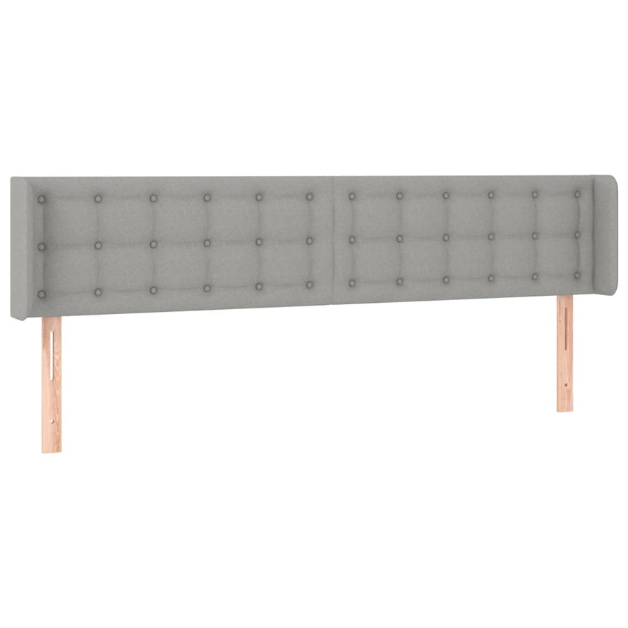 Hoofdbord LED 203x16x78/88 cm stof lichtgrijs 203 x 16 x 78/88 cm Lichtgrijs