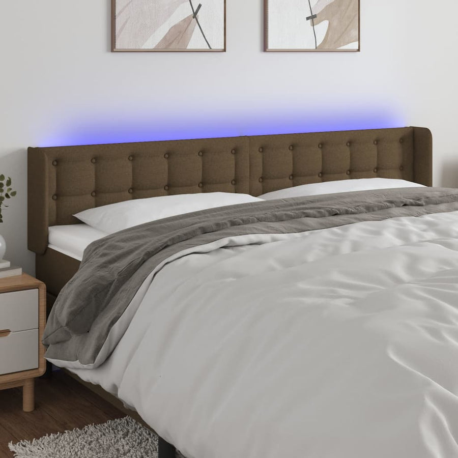 Hoofdbord Led 203X16X78/88 Cm Stof Taupe