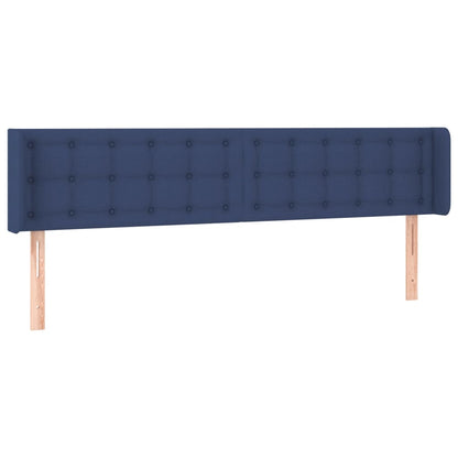 Hoofdbord LED 203x16x78/88 cm stof blauw 203 x 16 x 78/88 cm Blauw
