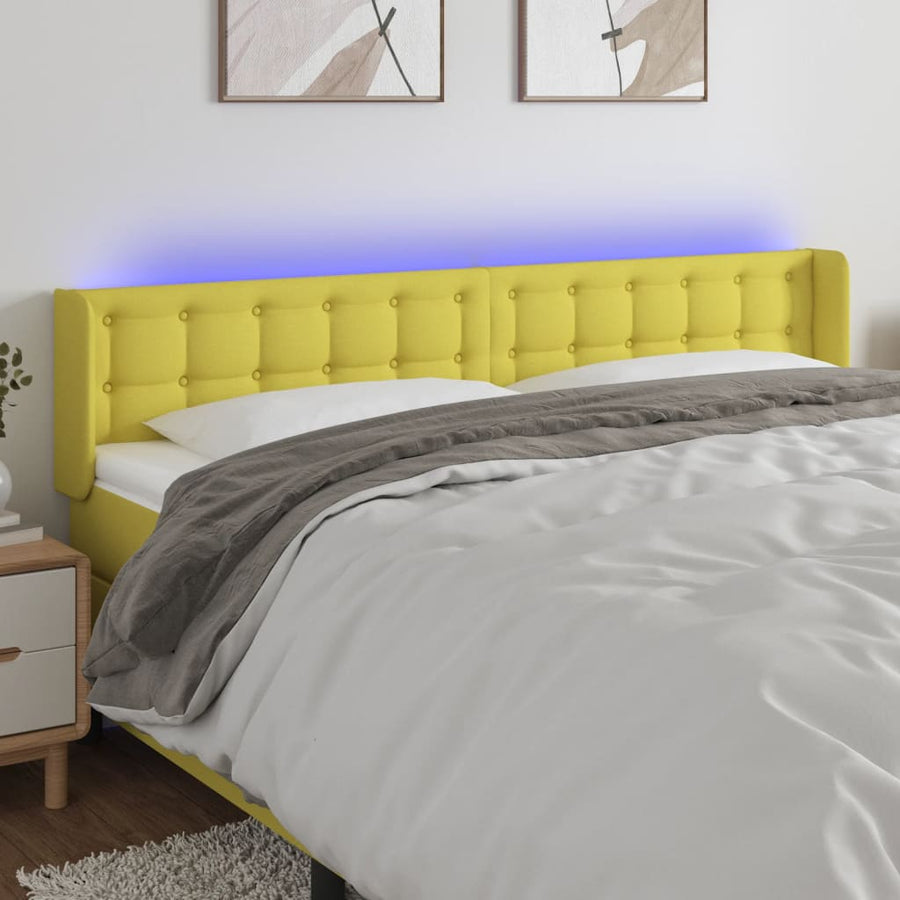 Hoofdbord Led 203X16X78/88 Cm Stof Taupe