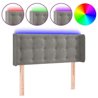 Hoofdbord Led Fluweel 83 x 16 x 78/88 cm Lichtgrijs