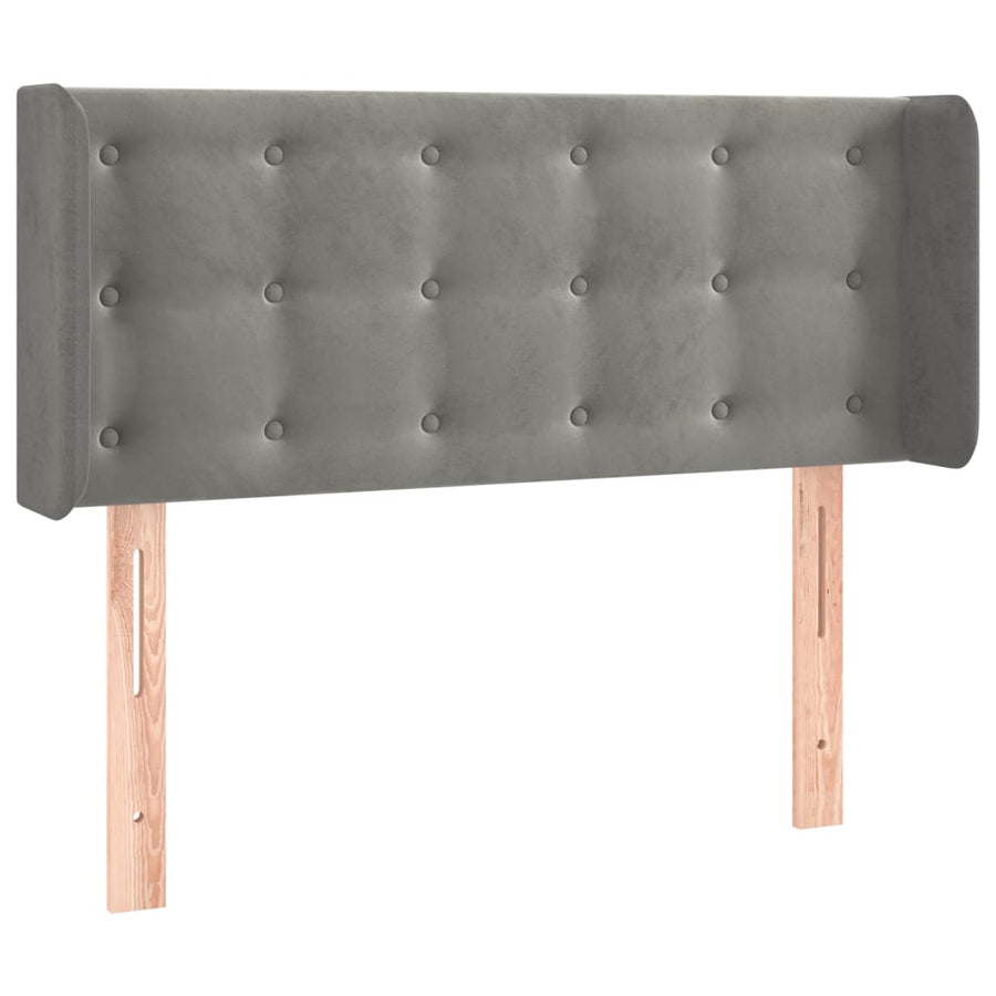 Hoofdbord Led Fluweel 83 x 16 x 78/88 cm Lichtgrijs