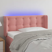 Hoofdbord 83x16x78/88 cm fluweel roze LED
