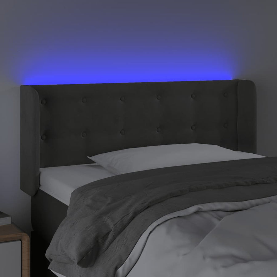 Hoofdbord Led 93X16X78/88 Cm Fluweel Donkergrijs 93 x 16 x 78/88 cm