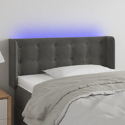 Hoofdbord 93x16x78/88 cm fluweel donkergrijs LED