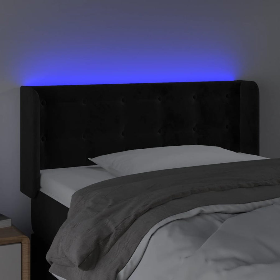 Hoofdbord Led Fluweel 93 x 16 x 78/88 cm Zwart