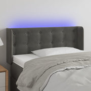 Hoofdbord 103x16x78/88 cm fluweel donkergrijs LED
