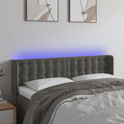 Hoofdbord LED 147x16x78/88 cm donkergrijs fluweel