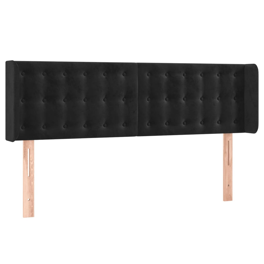 Hoofdbord Led Fluweel 147 x 16 x 78/88 cm Zwart