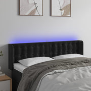 Hoofdbord 147x16x78/88 cm fluweel zwart LED