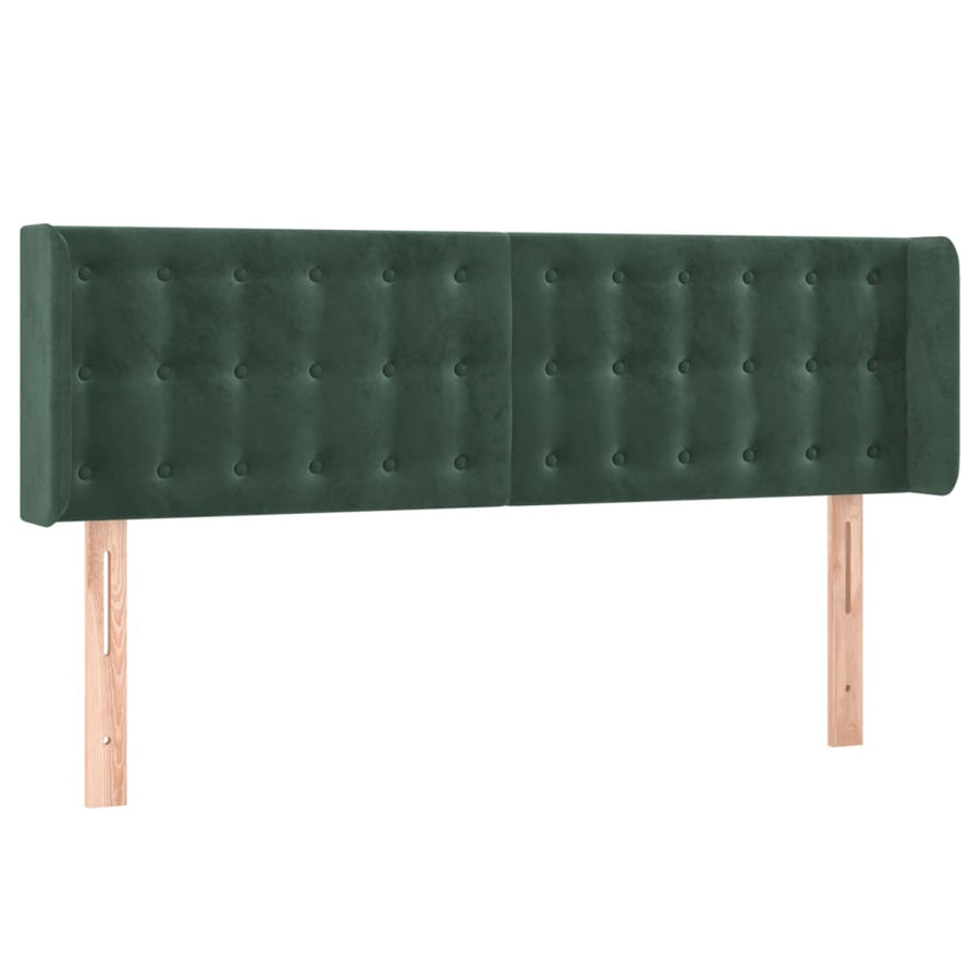 Hoofdbord Led Fluweel 1 147 x 16 x 78/88 cm Donkergroen