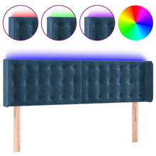 Hoofdbord Led Fluweel 147 x 16 x 78/88 cm Donkerblauw