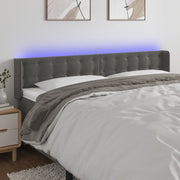 Hoofdbord 163x16x78/88 cm fluweel donkergrijs LED