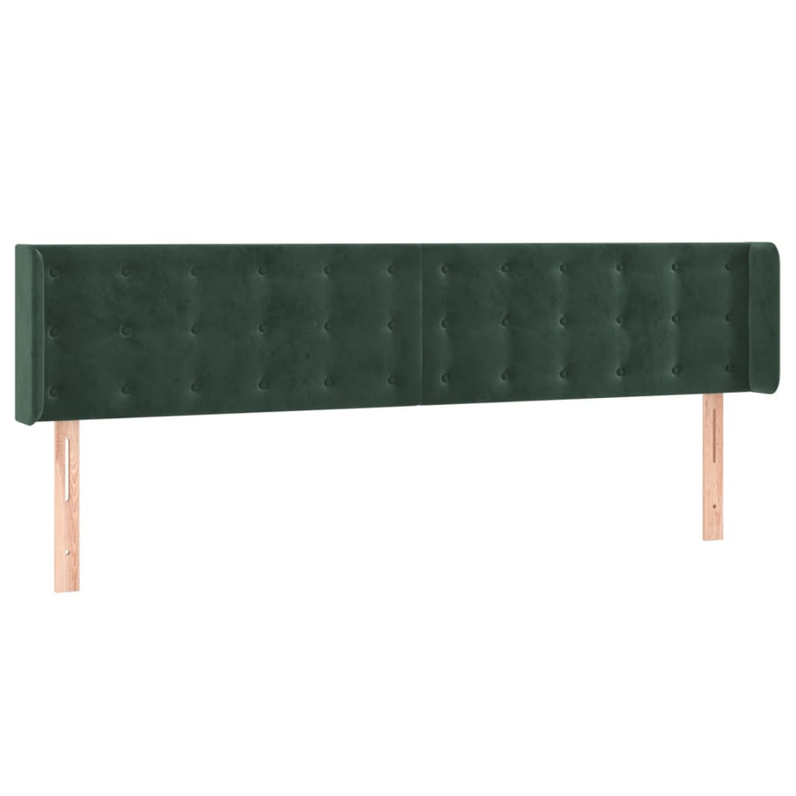 Hoofdbord Led Fluweel 1 163 x 16 x 78/88 cm Donkergroen
