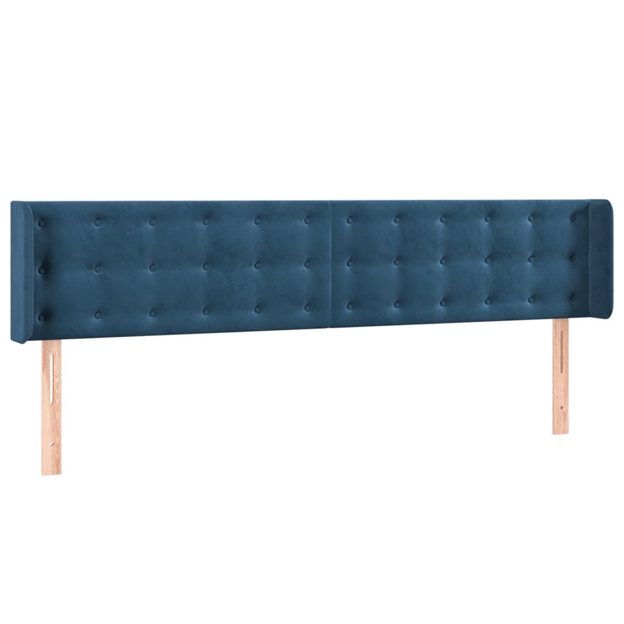 Hoofdbord Led Fluweel 1 163 x 16 x 78/88 cm Donkerblauw