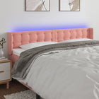 Hoofdbord 163x16x78/88 cm fluweel roze LED
