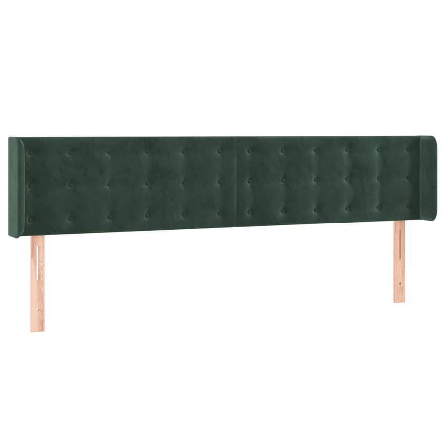 Hoofdbord Led 183X16X78/88 Cm Fluweel Donkergroen 183 x 16 x 78/88 cm