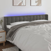 Headboard LED 203x16x78/88 cm velvet dark grey