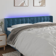 Headboard LED 203x16x78/88 cm velvet dark blue