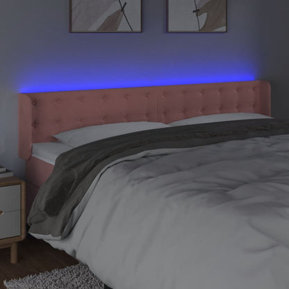 Hoofdbord Led Fluweel 203 x 16 x 78/88 cm Roze