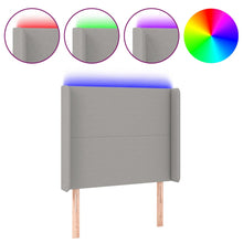 Hoofdbord Led Stof 83 x 16 x 118/128 cm Lichtgrijs