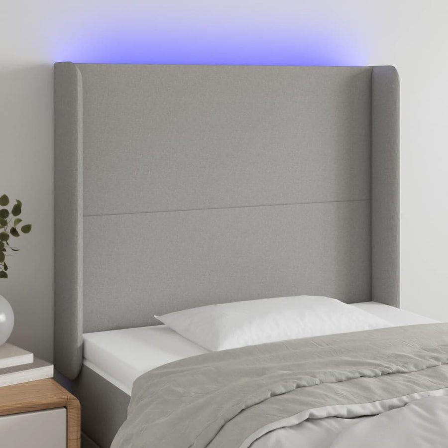 Hoofdbord Led 183X16X78/88 Cm Stof Taupe
