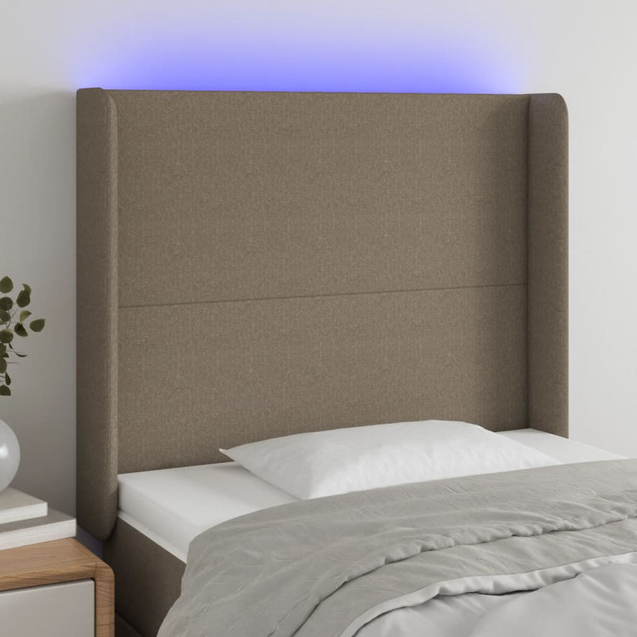Hoofdbord Led 183X16X78/88 Cm Stof Taupe