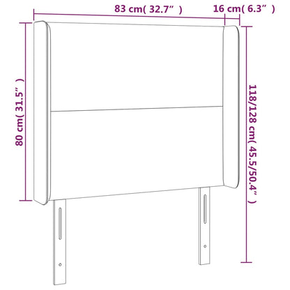Hoofdbord Led 83X16X118/128 Cm Stof Blauw 83 x 16 x 118/128 cm