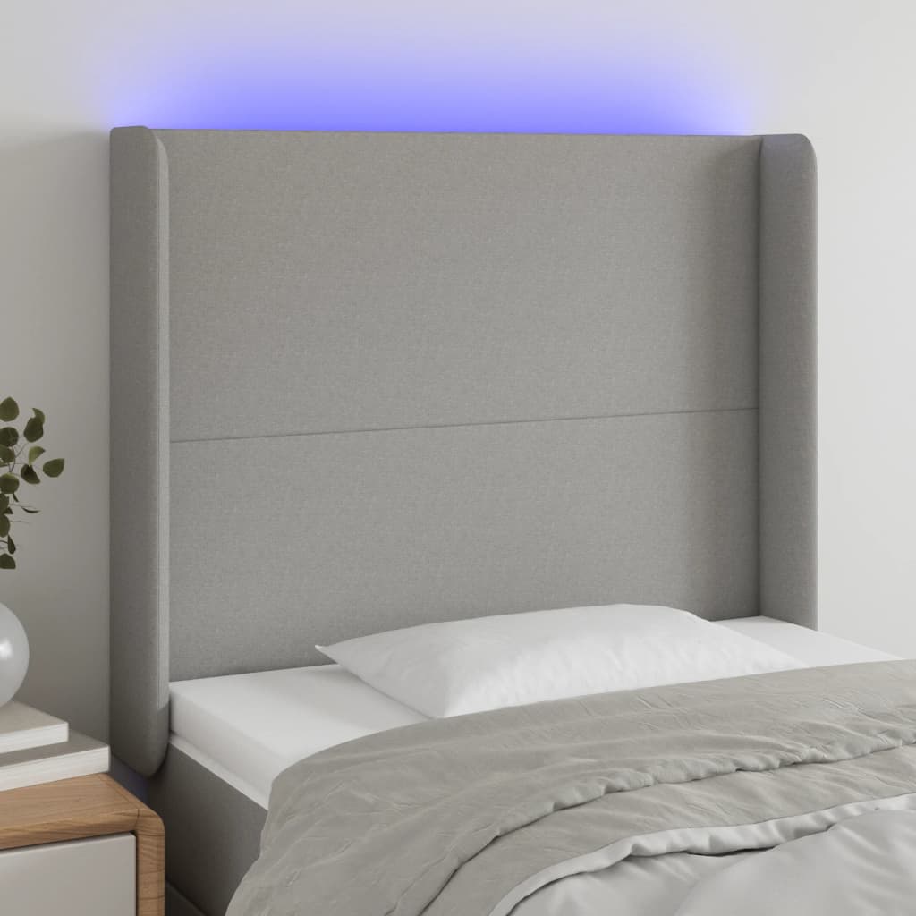 Hoofdbord Led 183X16X78/88 Cm Stof Taupe