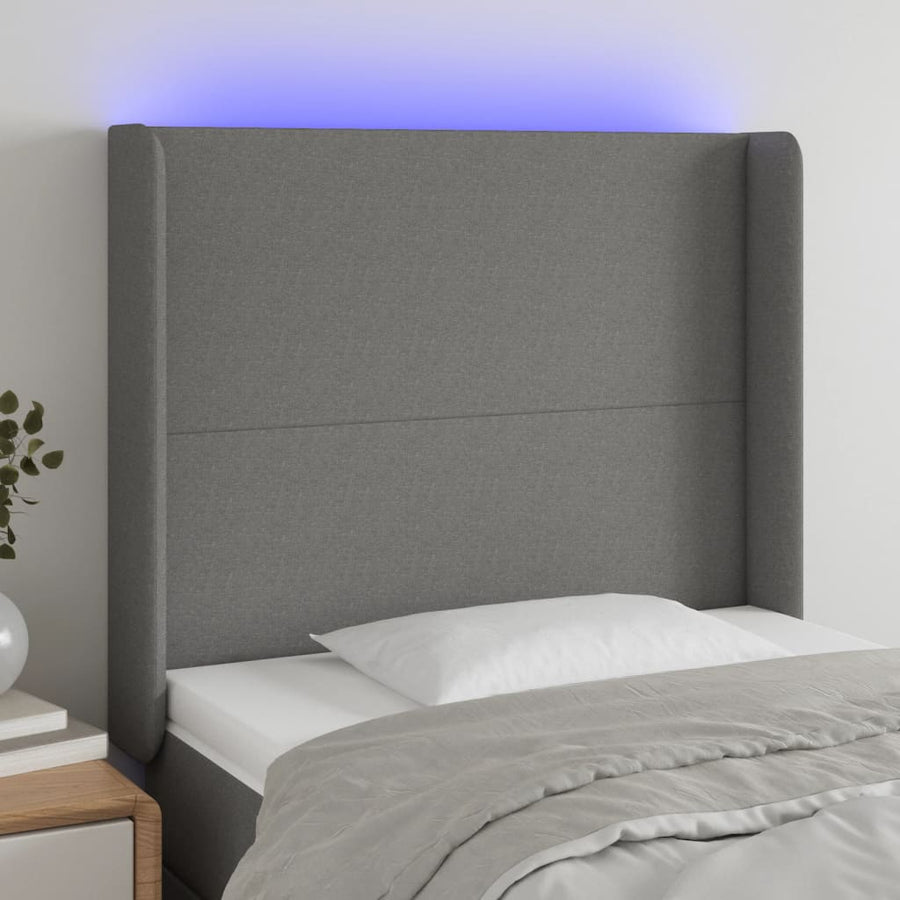 Hoofdbord Led 183X16X78/88 Cm Stof Taupe