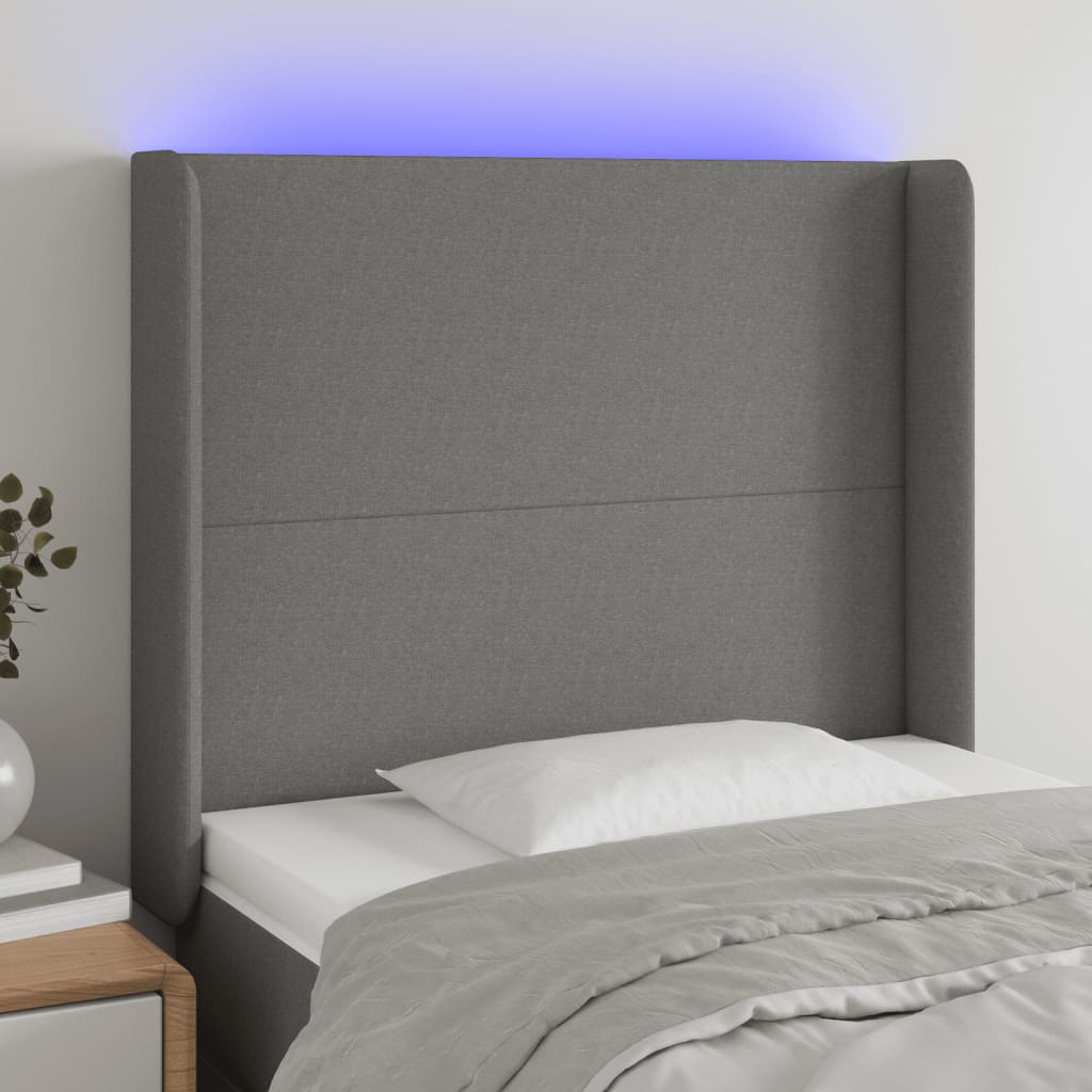 Hoofdbord Led 183X16X78/88 Cm Stof Taupe